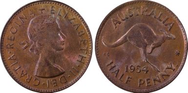 1954 Y. (p) 1/2D MS65RB