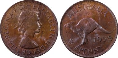 1959 Y. (p) 1D MS64RB