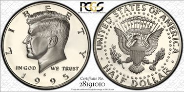 1995-S 50C Silver PR70DCAM