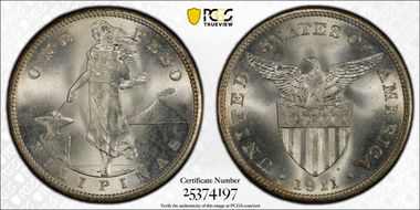 1911-S Peso MS67+