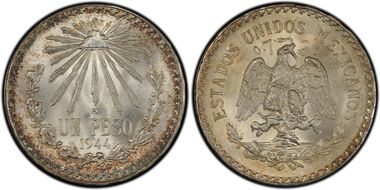 1944-M Peso KM-455  Ag MS68
