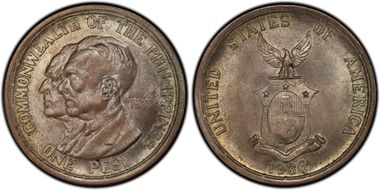 1936-M Peso Murphy-Quezon MS65