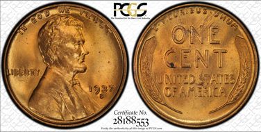 1937-S 1C MS65RD