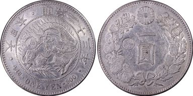 (1890) M23 1 Yen 銀 Left JNDA 01-10A N1