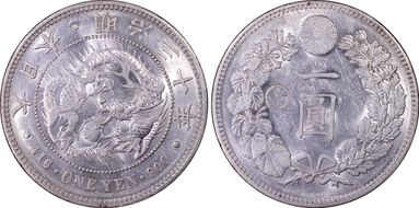 (1897) M30 1 Yen JNDA 01-10C 銀 Left AU58
