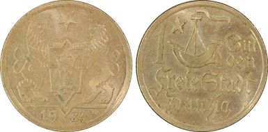 1923 Gulden KM-145  Ag PR66