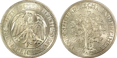 1927-A 5 Mk Oak Tree J-331 MS65