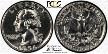 1956 25C FS-701, Reverse Die Gouge PR65