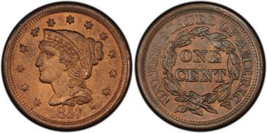 1857 1C N-1 Large Date MS64RB