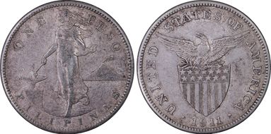 1911-S Peso AU50