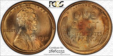 1921 1C MS66RD