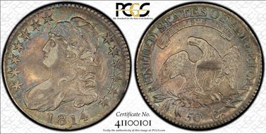 1814 50C O-108a, E/A AU53