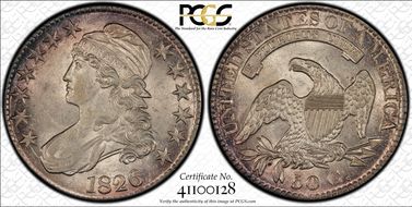 1826 50C O-108a AU58