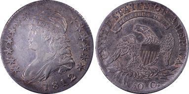 1812/1 50C O-102, Small 8 VF35