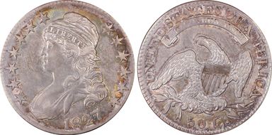 1827 50C Square Base 2, O-119 AU53