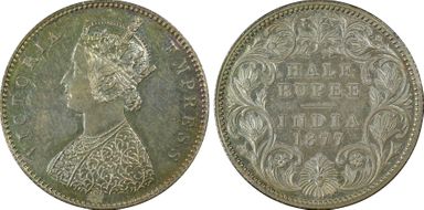 1877(C) 1/2 Rup SW-6.170 Restrike PR64