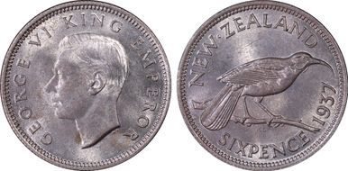 1937 6D KM-8 Ag MS65