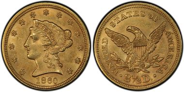 1860 $2.50 Old Reverse MS61