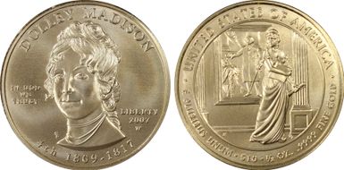 2007-W $10 Dolley Madison MS70