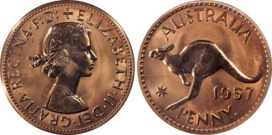 1957 Y. (p) 1D Matte PR66RD
