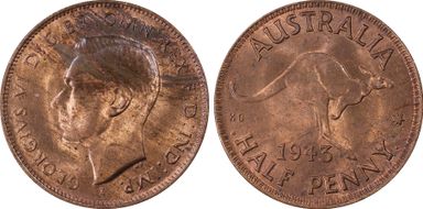 1943-I 1/2D MS64RB