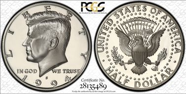 1994-S 50C Silver PR70DCAM