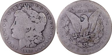 1888-O $1 VAM 4, Hot Lips AG3