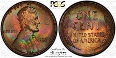 1957 1C MS65RB