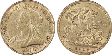 1893 1/2 Sov S-3878 Old Head AU55