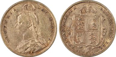 1893-M 1/2 Sov S-3870B Jubilee Head AU55