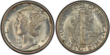 1918-S 10C MS66+