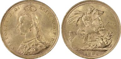 1888-S Sov S-3868DISH S9 1st Obverse Angled J MS62