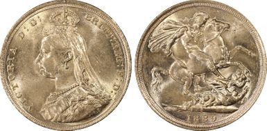 1889-S Sov S-3868 DISH S11 1st Obverse MS63