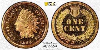 1864 1C Bronze PR66CAM