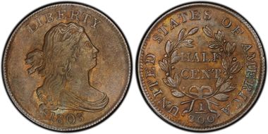 1803 1/2C C-1 AU58BN