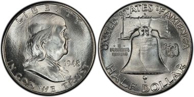 1948-D 50C MS65FBL