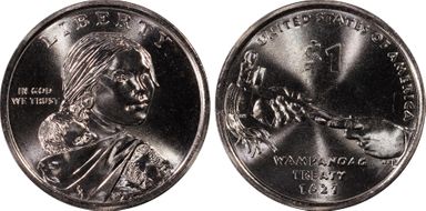 2011-D $1 Native American, Position B MS68