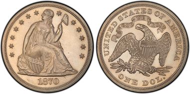 1870 $1 PR63