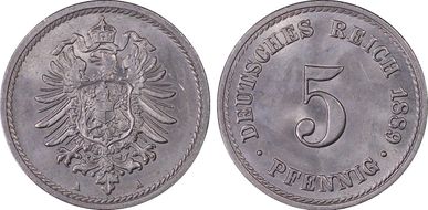 1889-A 5 Pfg J-3 MS64