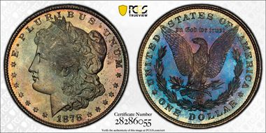 1878 8TF $1 MS67+