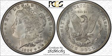 1884 $1 MS67+