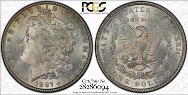 1887 $1 MS67