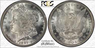 1891-O $1 MS65+
