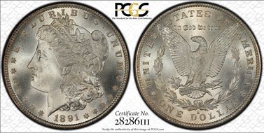 1891-S $1 MS67