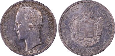 1873-A Drachma KM-38  Ag MS62