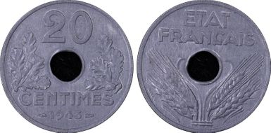 1943 20C Gad-321 F-153A Poids léger MS64