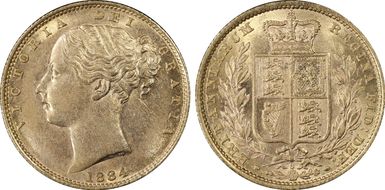 1884-S Sov S-3855B Shield AU58