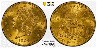 1904 $20 MS64+
