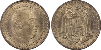 1947 Peseta (1953) MS64