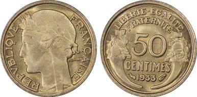 1933 50C 9 ouvert MS67